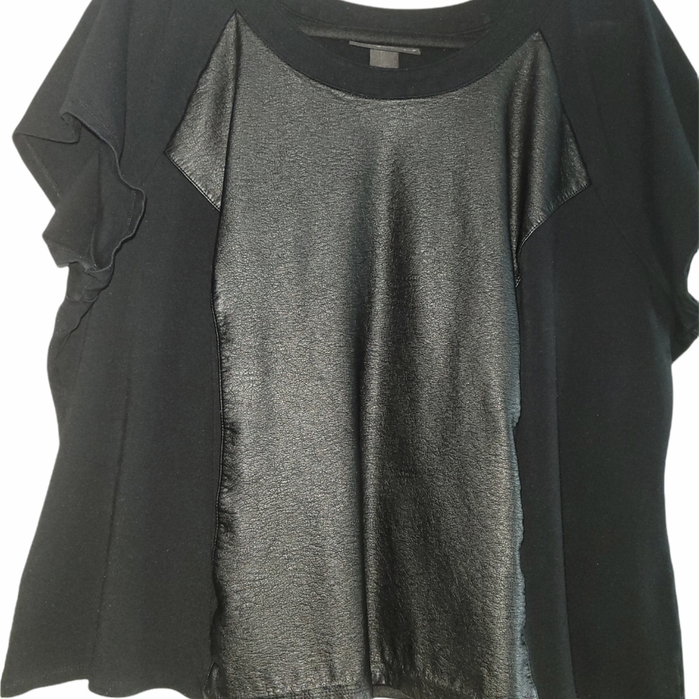 Faux Leather Knit Top